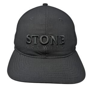 Stone Brewing Snapback Cap Black One Size Adjustable Embroidered Vented Holes